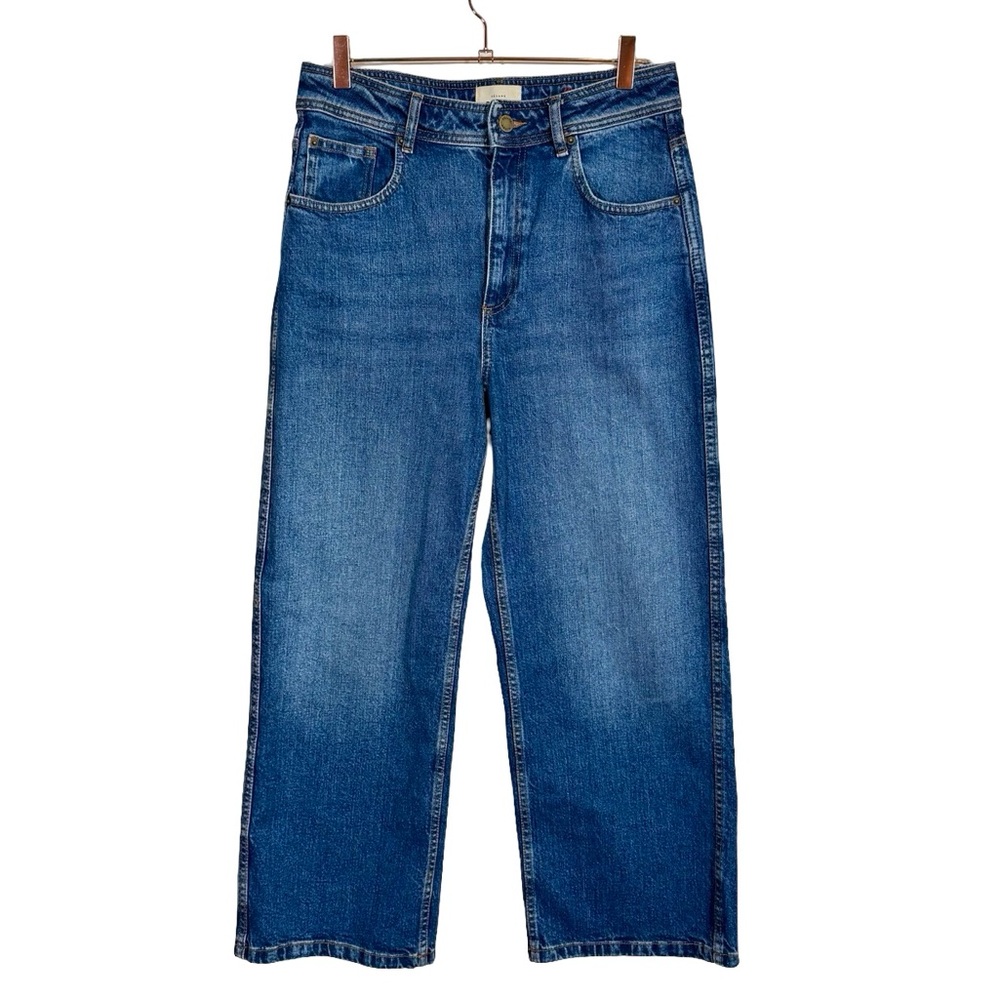 Sezane Le Crop High Rise Wide Leg Jeans in Denim Blue Worn Once-Still Full Price - Picture 5 of 11
